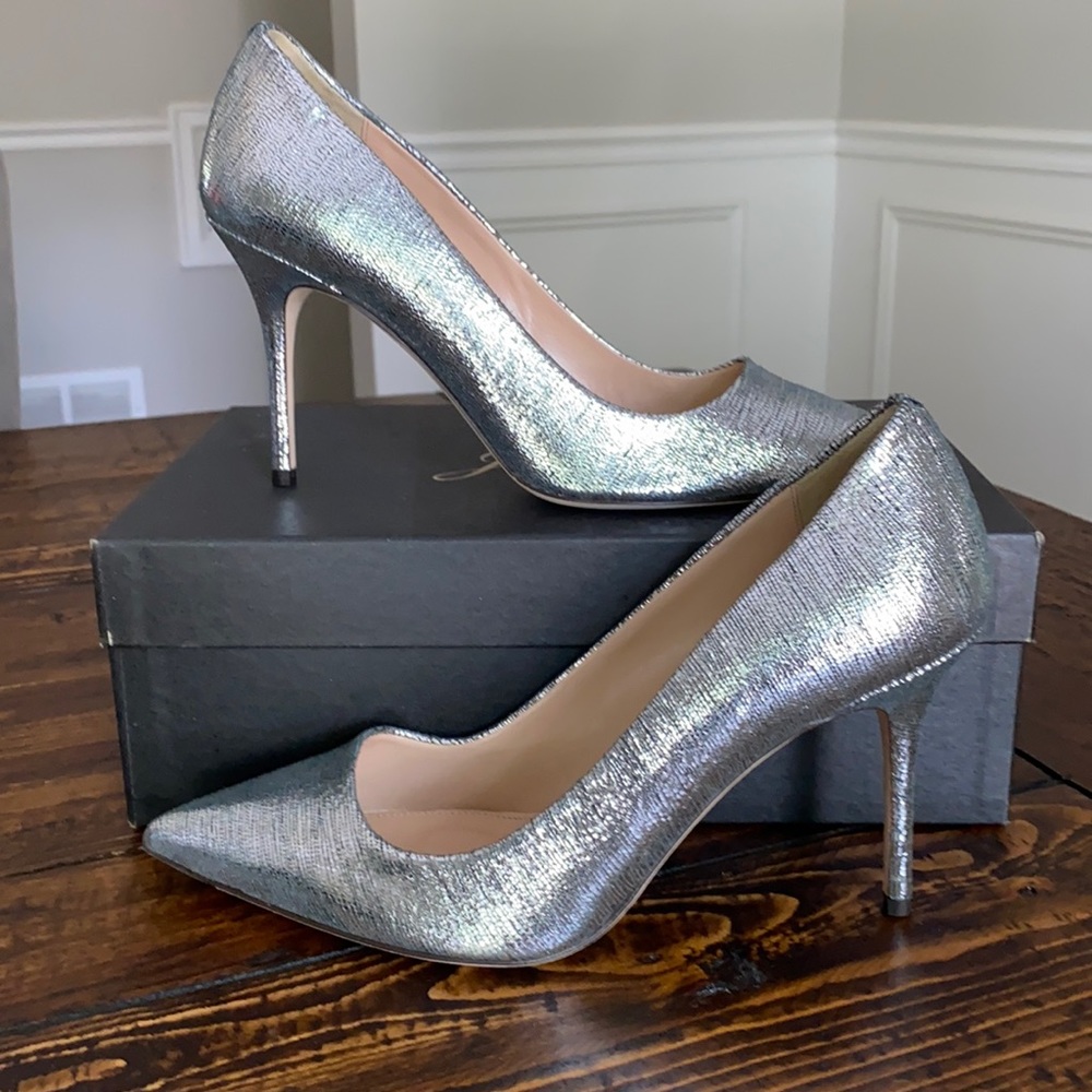 J. Crew Elsie Crackle Metallic Pumps